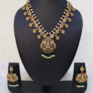 SWA04-Lakshmi kasula haram with earrings