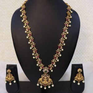 SWA08-Long lakshmi chain wth earrings