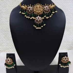 SWA30-Heavy antique choker with earrings