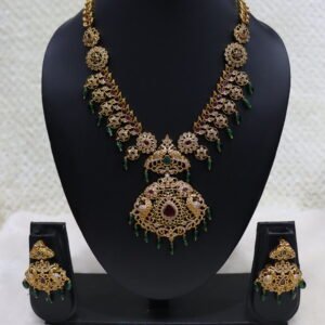 SWA33-Heavy peacock haram with earrings