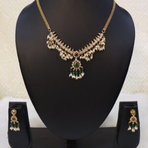 SWA43-Rice beads chain with earrings