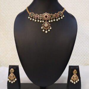 SWA45-CZ choker with earrings