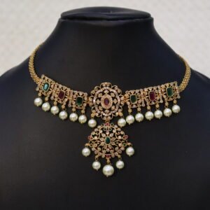 SWA53-Choker with pearl hangings